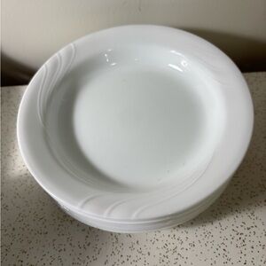 Set of 9 white Corelle Windward White 8.5” pasta bowls